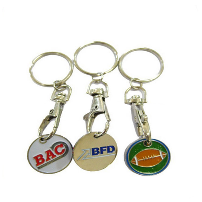 Wholesale Metal Iron Soft Enamel Glitter Token Coin Keychain