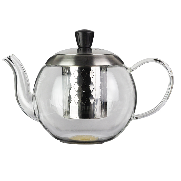 Teapot 1 borosilicate glass with stainless steel filter and lid