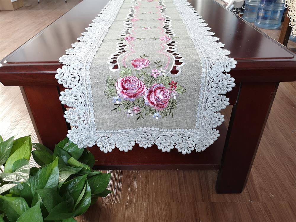 embroidery table runner/lace table runner/manufacturer
