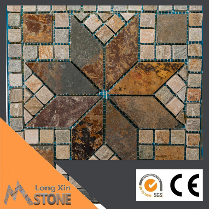Natural rusty slate stone mosaics 305X305 CM