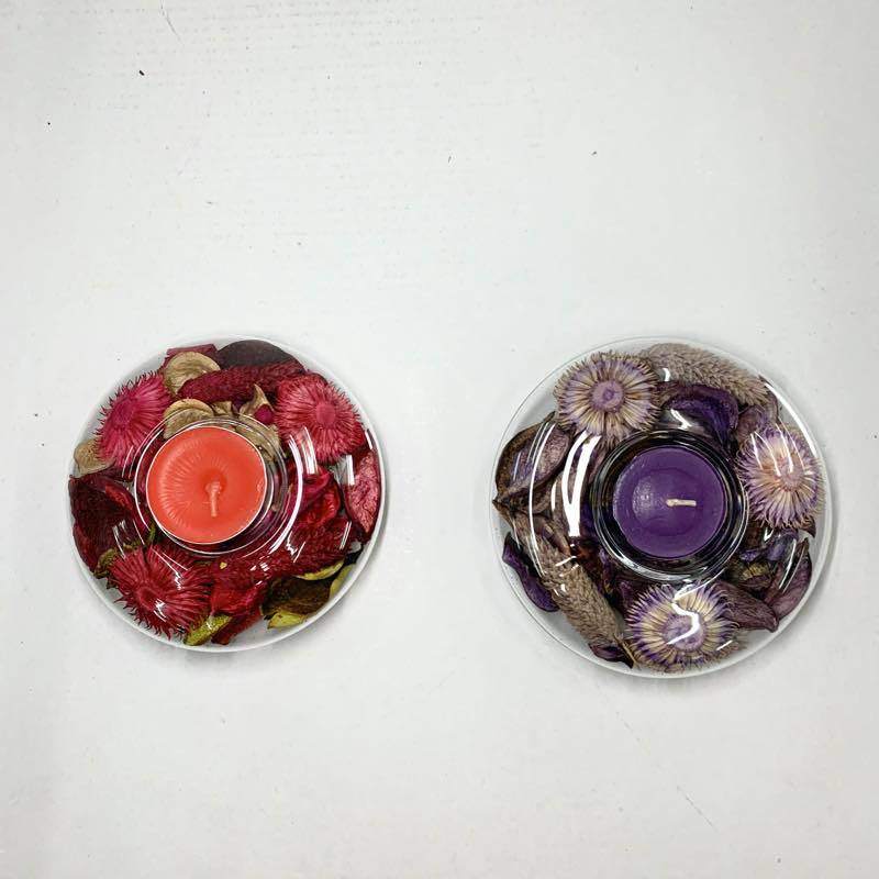 Pot Pourri With Glass Candle Holder