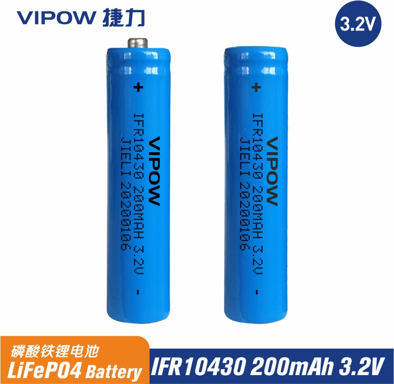 3.2V LiFePO4 10430 200mAh