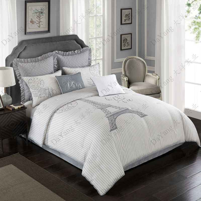 Stripe Eiffel tower Master Comforter Set # 15