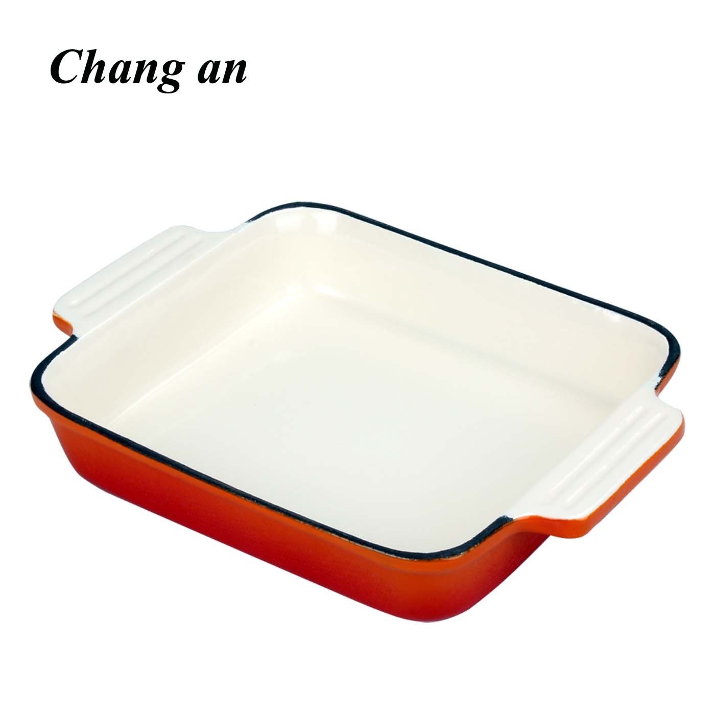 cast iron enamel square pan