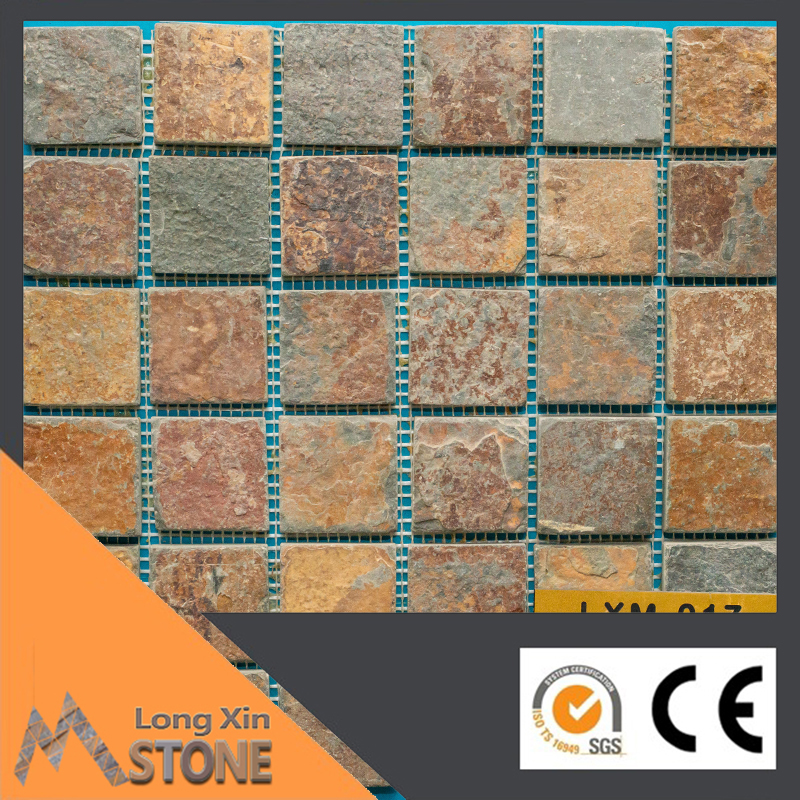 Natural multicolor slate stone mosaics 305X305 CM