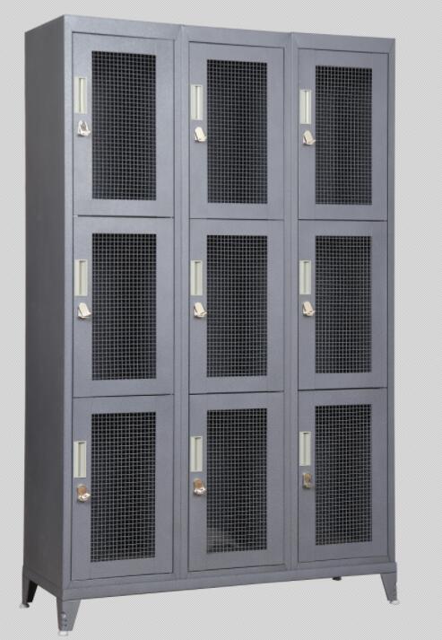 9 doors mesh locker with feet