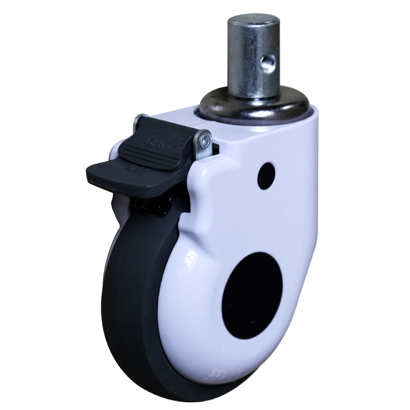 Japan Type J150 Elastic Rubber Wheel Caster With Double Brake