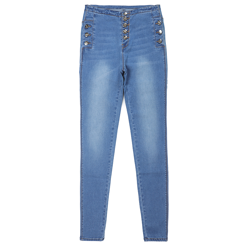 Buttons fly women pencil jeans pants G2726