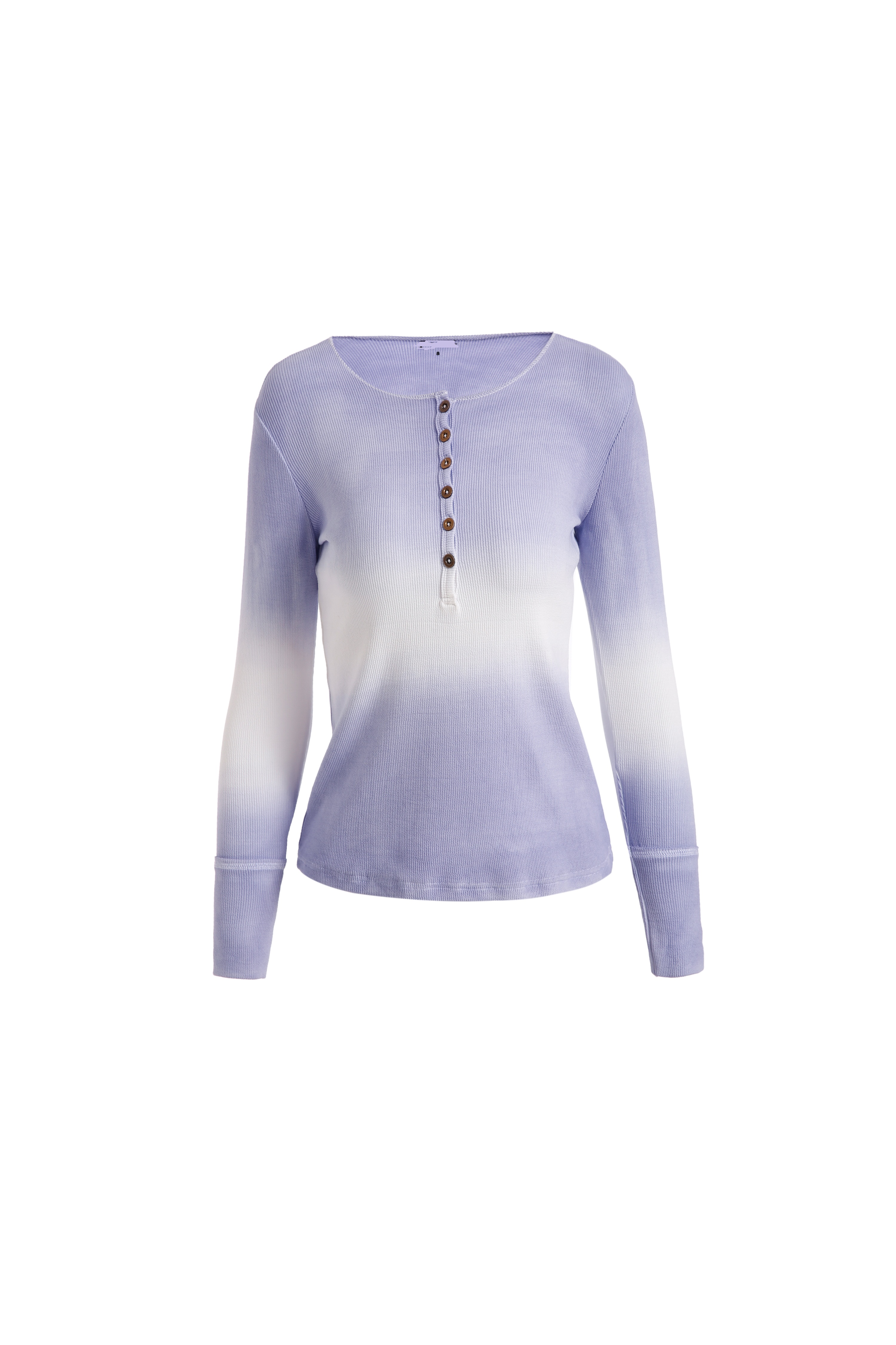 Ladies long sleeve half placket tie dyed shirt