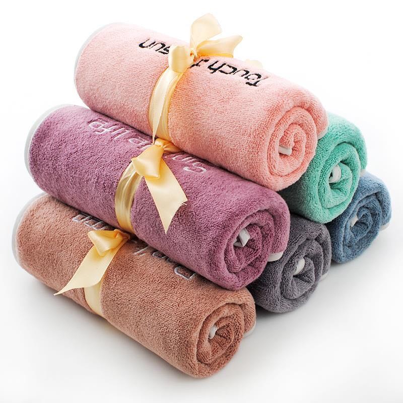 microfiber embroidered custom logo bath towels