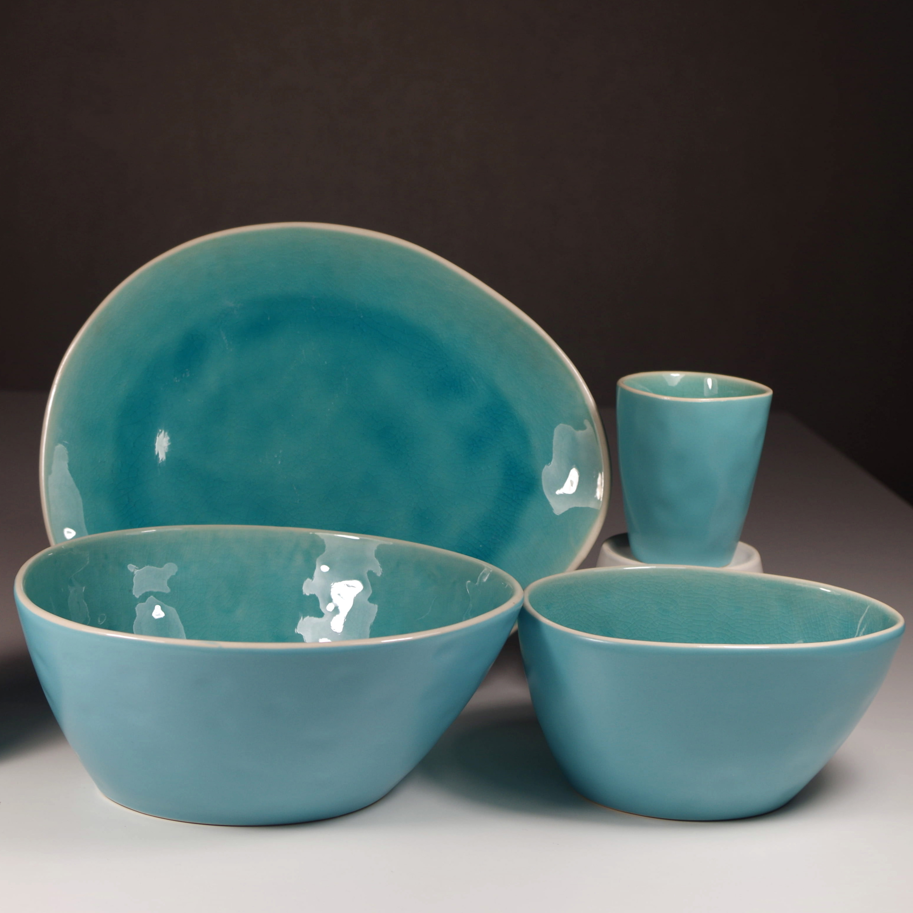 Stoneware items in Crackle glaze