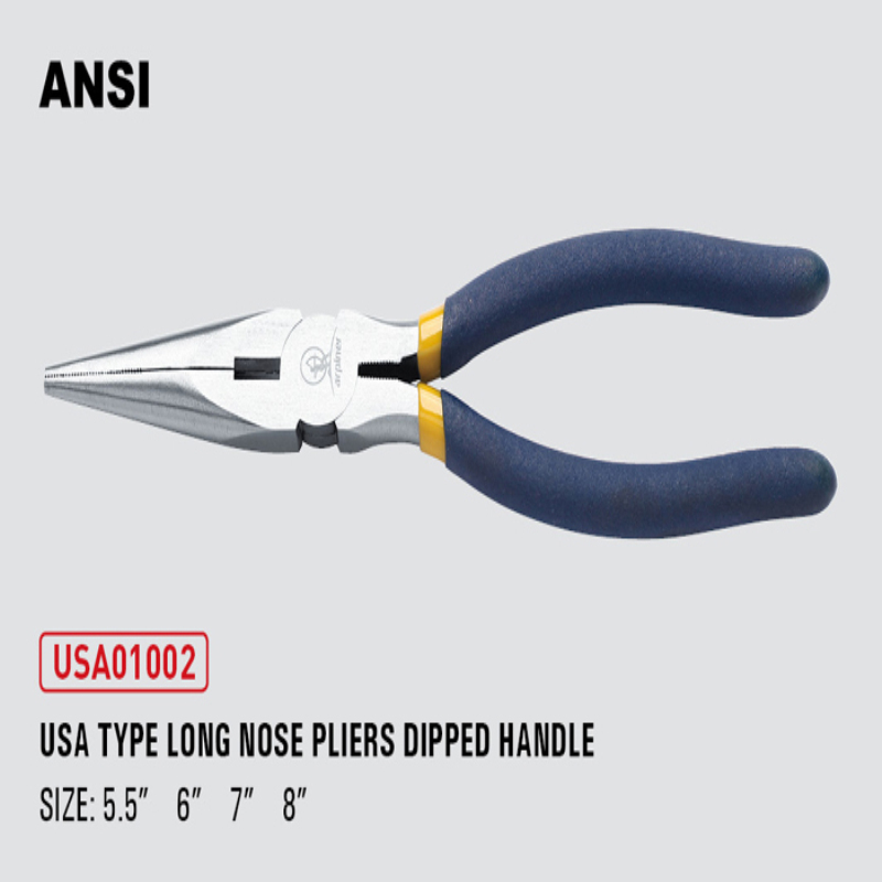 Usa Type Long Nose Pliers Dipped Handle