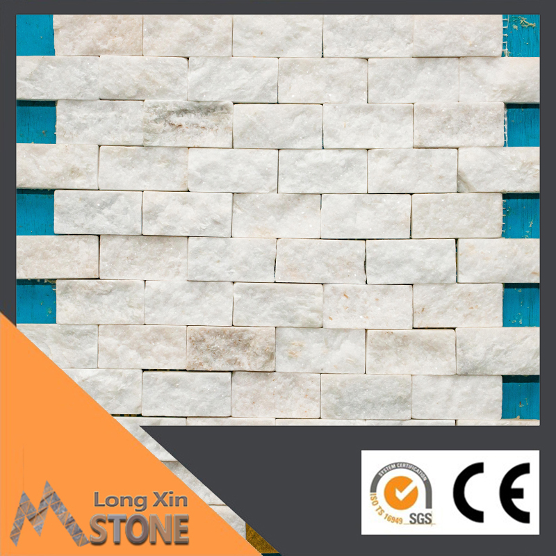 Natural pure white quartzite stone mosaics tile 305X305 CM