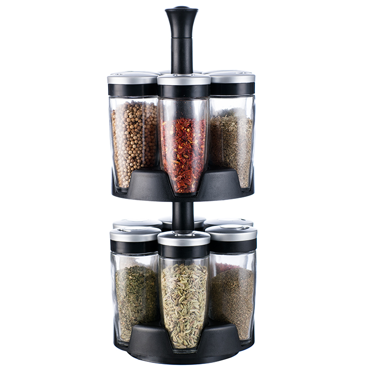 12 Jar rotating spice rack set