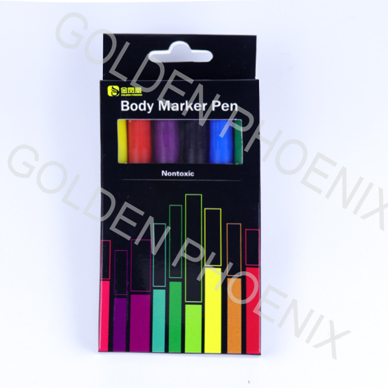 Face and Body Marker Pen 6 Colors Set