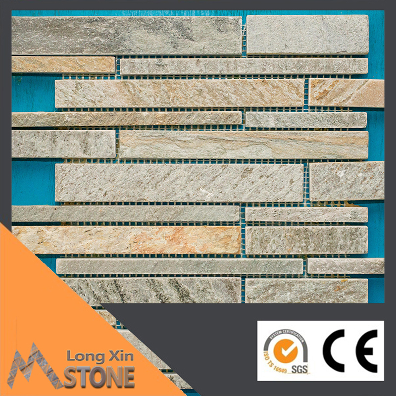 Natural oyster slate stripes stone mosaics tile 305X305 CM