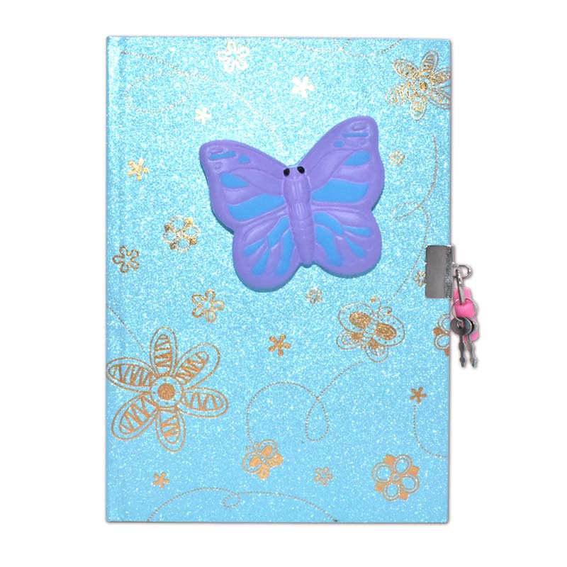 Giltter Cover Padlock Diary with Squishy antistress accessory