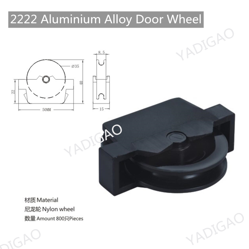 Wheel for aluminium alloy door