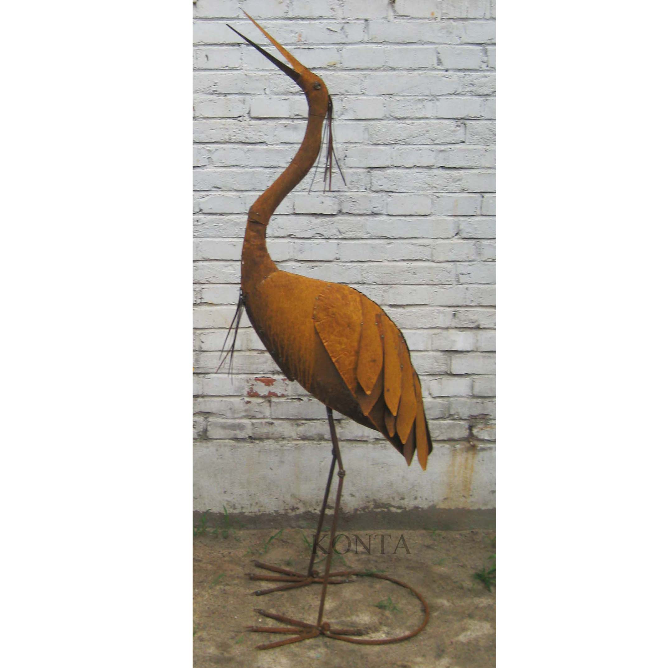 Garden Home Decorative Metal Singing heron