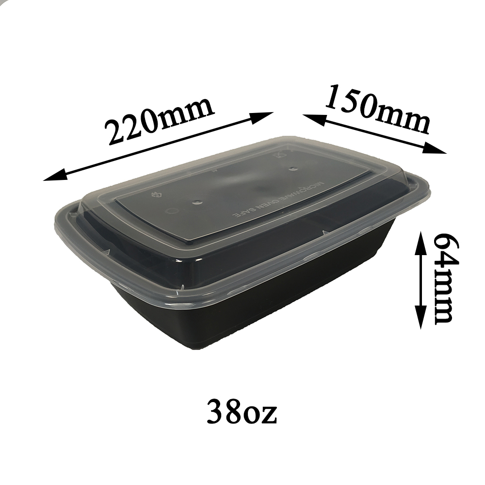 China Import and Export Fair Yiqiang A88 Disposable Plastic Takeaway Microwavable Black One Compartment Bento Lunch Food Container Box Manufacturer