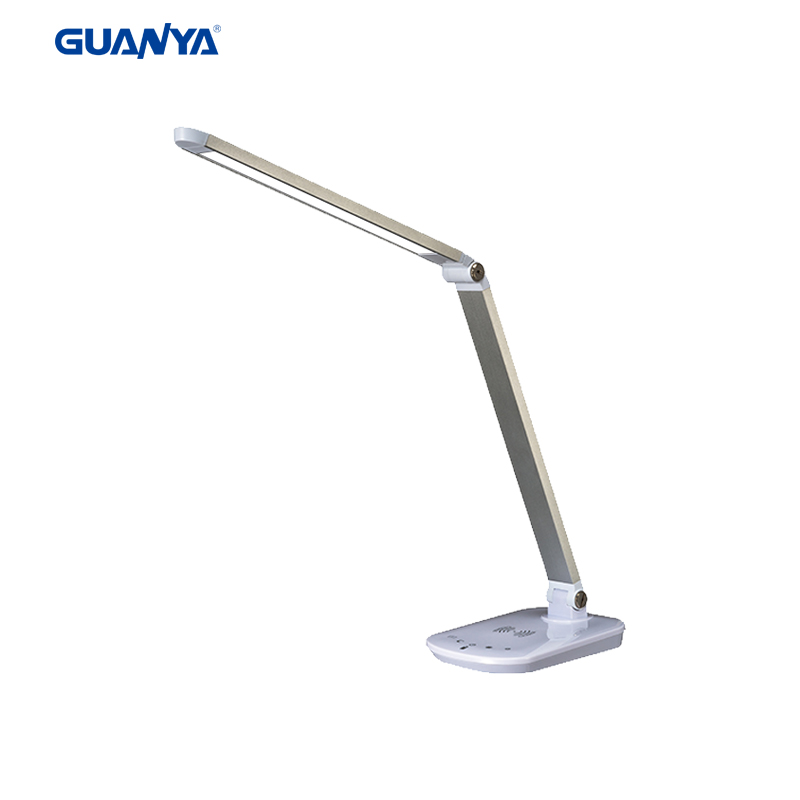 Multi-function dimming and color adjustment wireless charging LED table lamp with USB socket