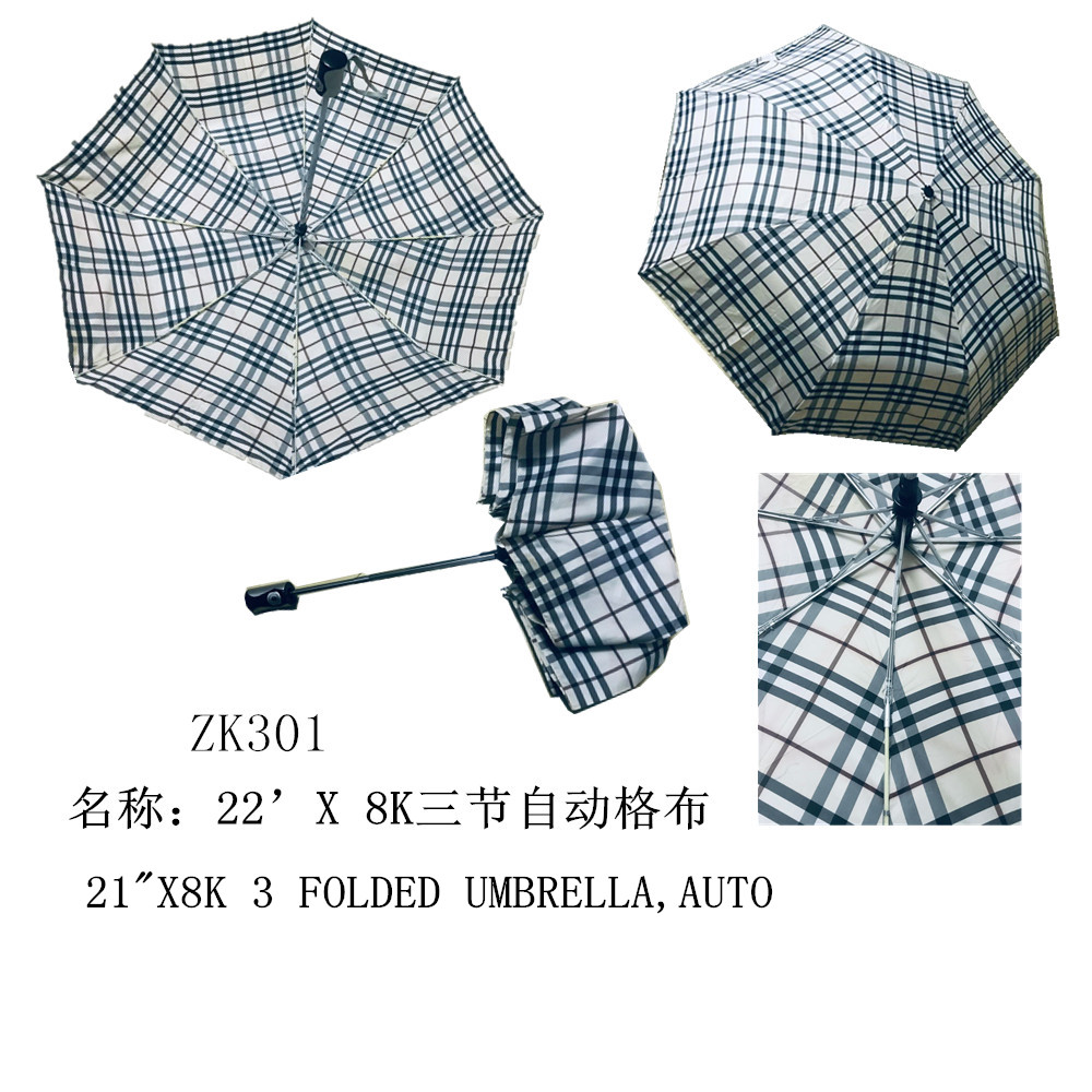 21"x8k 3 Folded Umbrella,auto