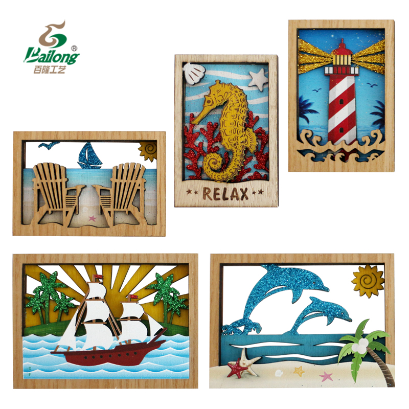 Plywood multilayer printed painted refrigerator magnet