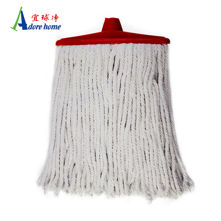 High quality floor cleaning cotton mop head with long plastic clip