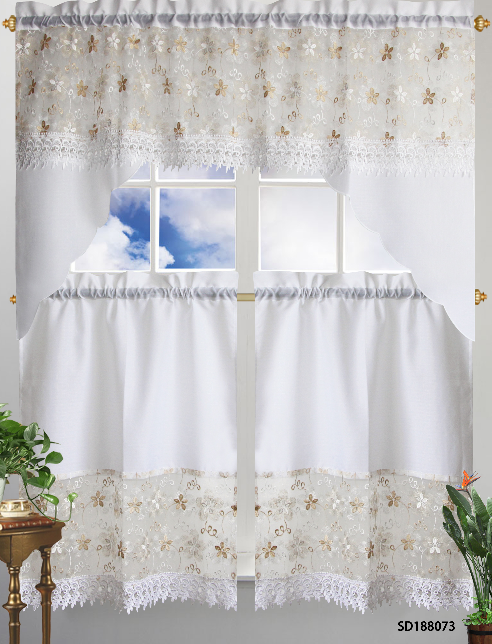 lace kitchen curtain from manufacturer in Shandong