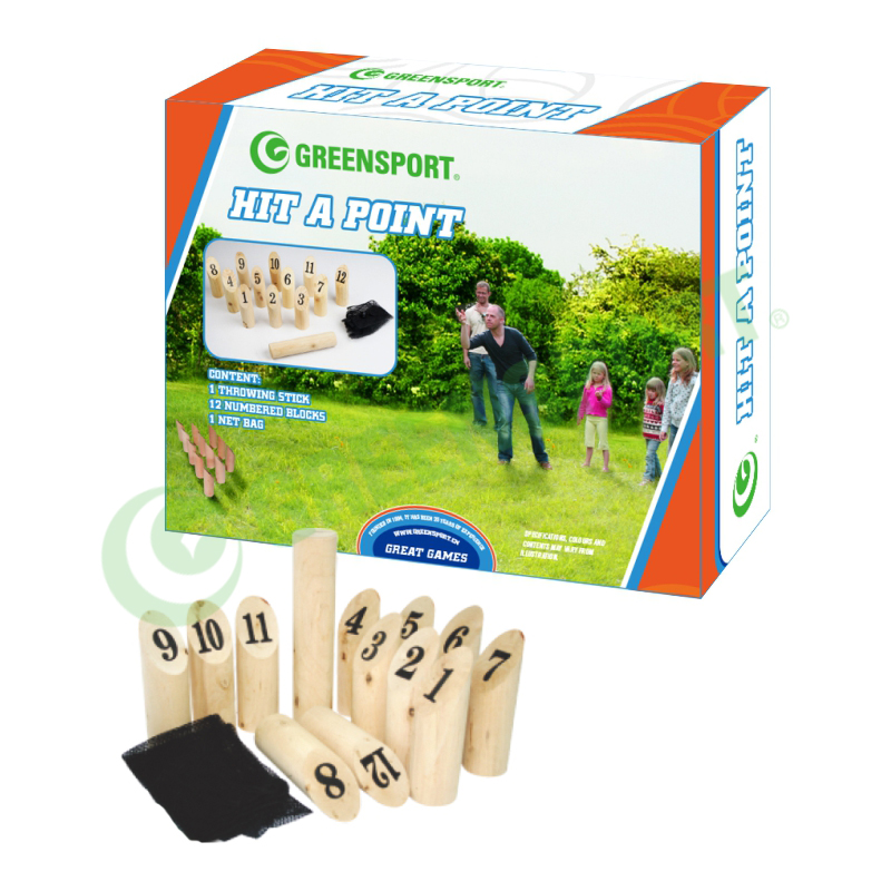 Portable WOODEN games molkky game numbered blocks and throwing sticks hit a point wooden toys