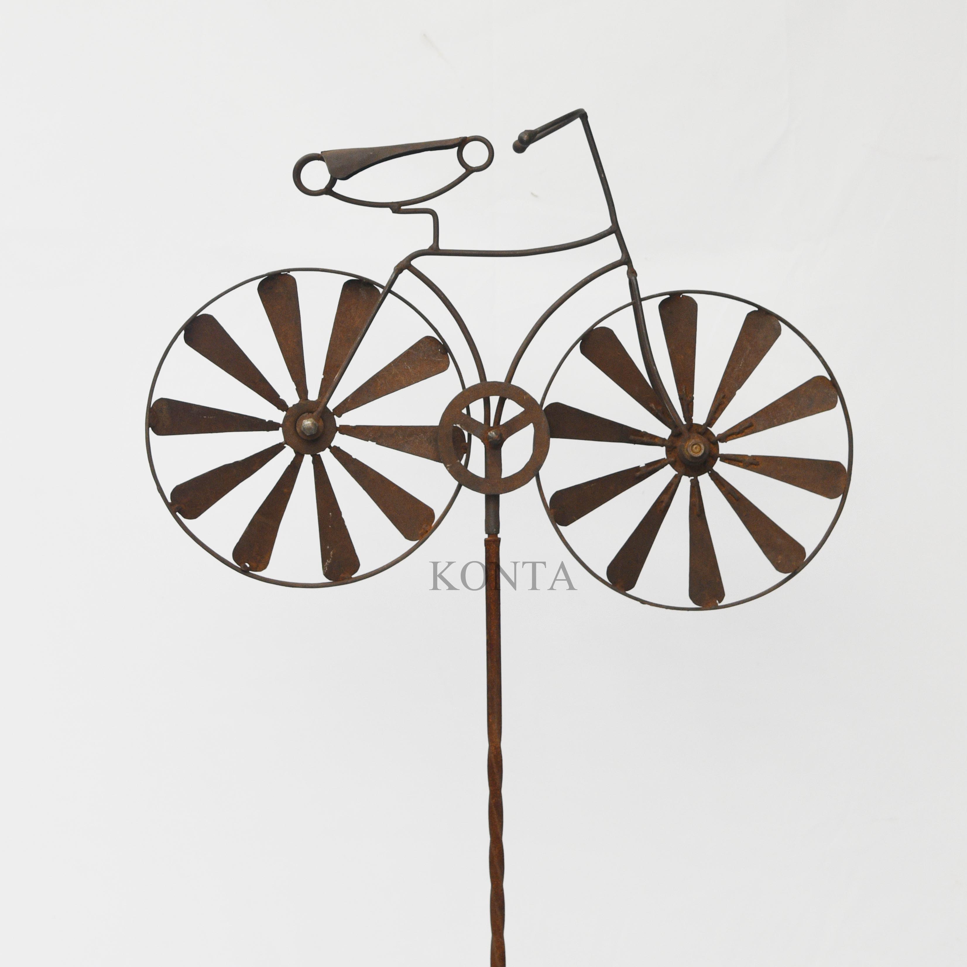 Garden Home Decorative Metal Bicycle wind spinner 1-pc stake