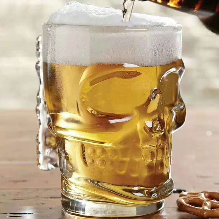 Skull beer glass mug