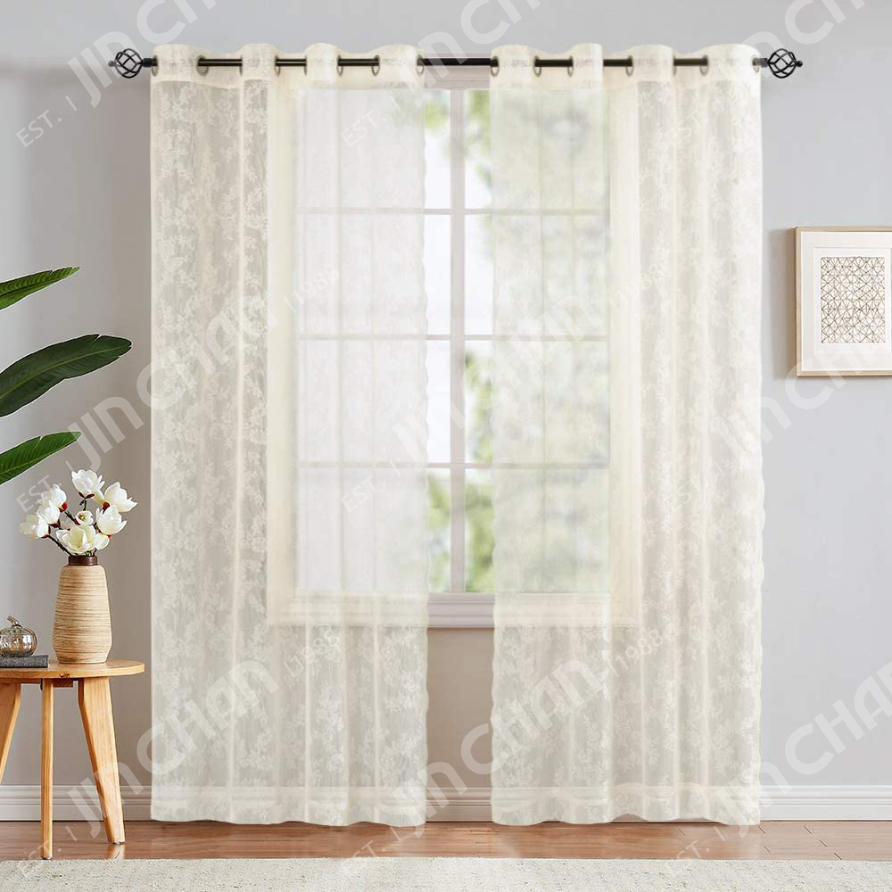 Rose Lace Sheer Curtains
