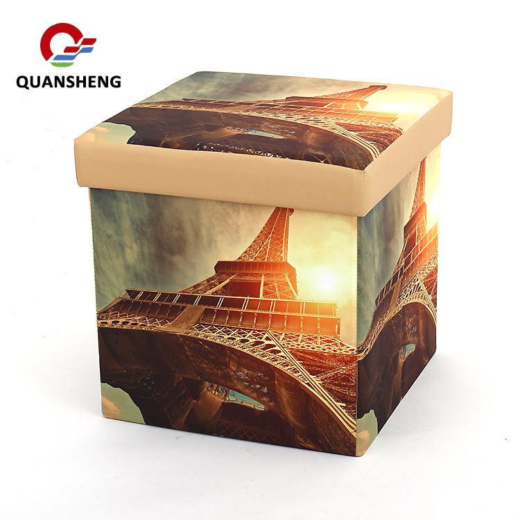 Foldable Storage Ottoman with LED