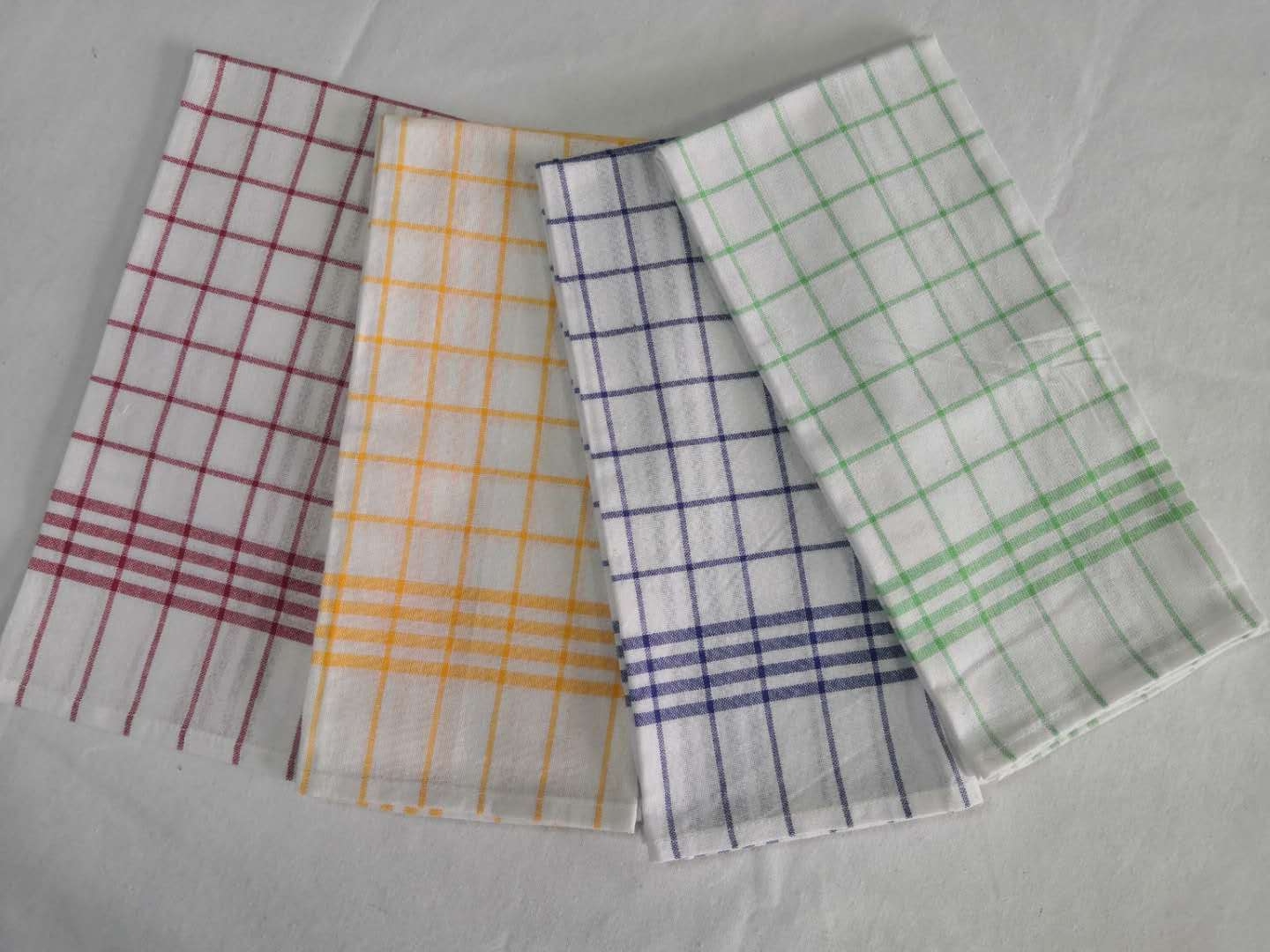 100% cotton checked tea towel