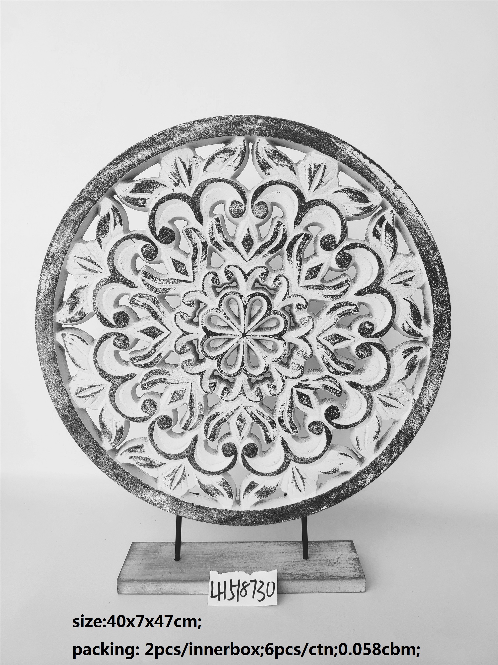 Carved MDF material antique home standing base pattern board