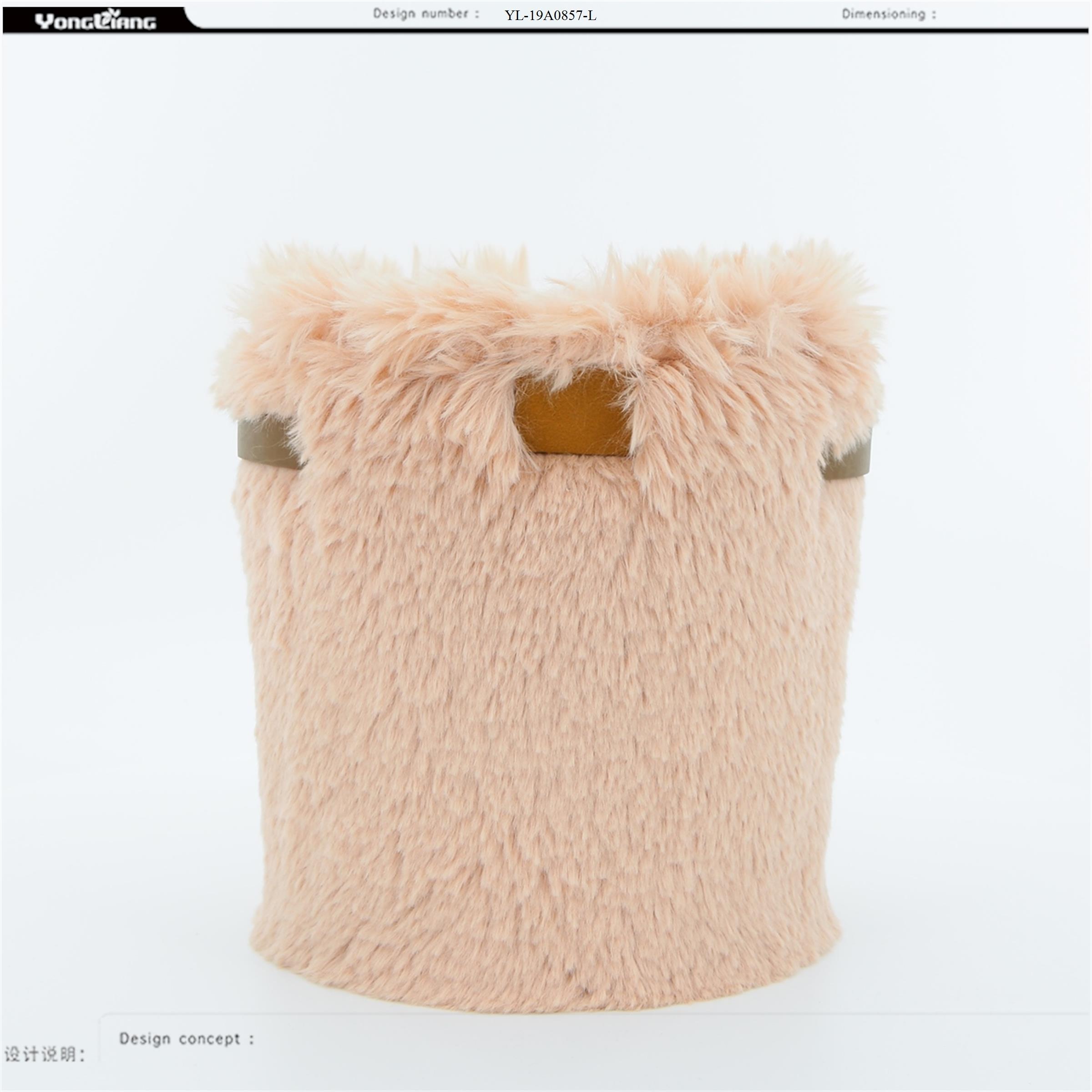 Faux Fur Waste Bin