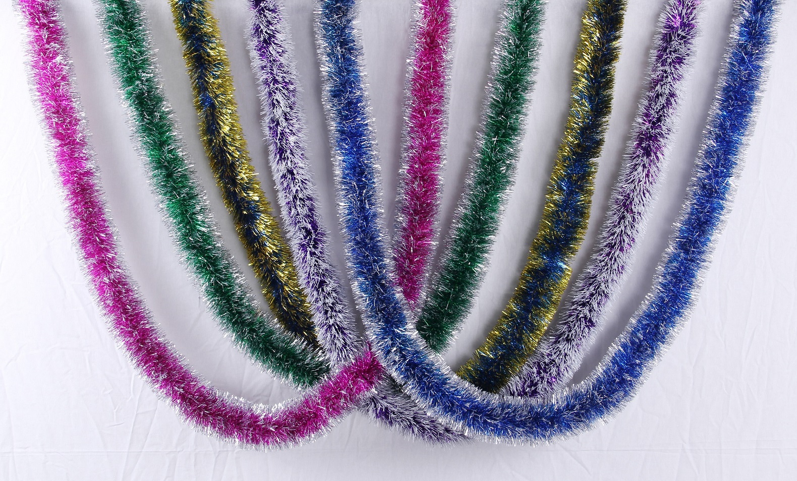 Snow tinsel garland