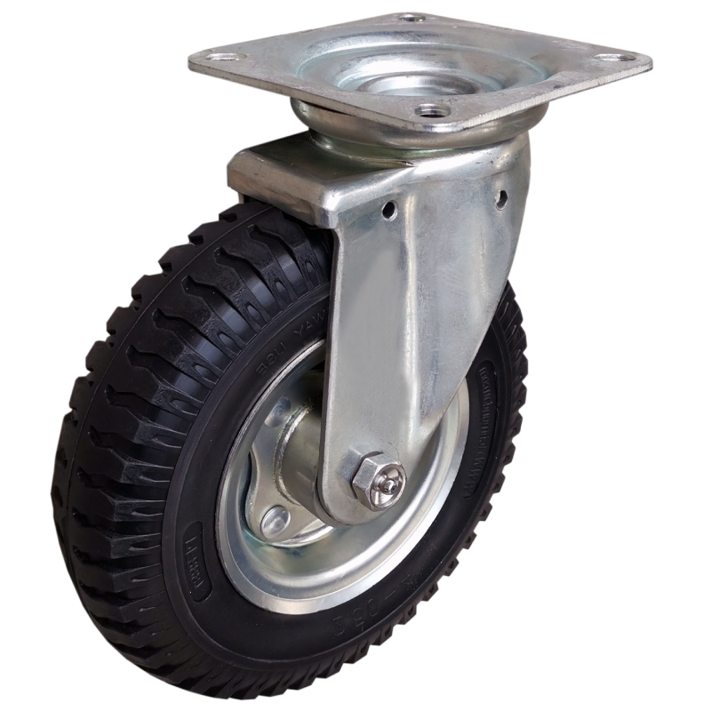 Japan Type J150 Elastic Rubber Wheel Caster With Double Brake
