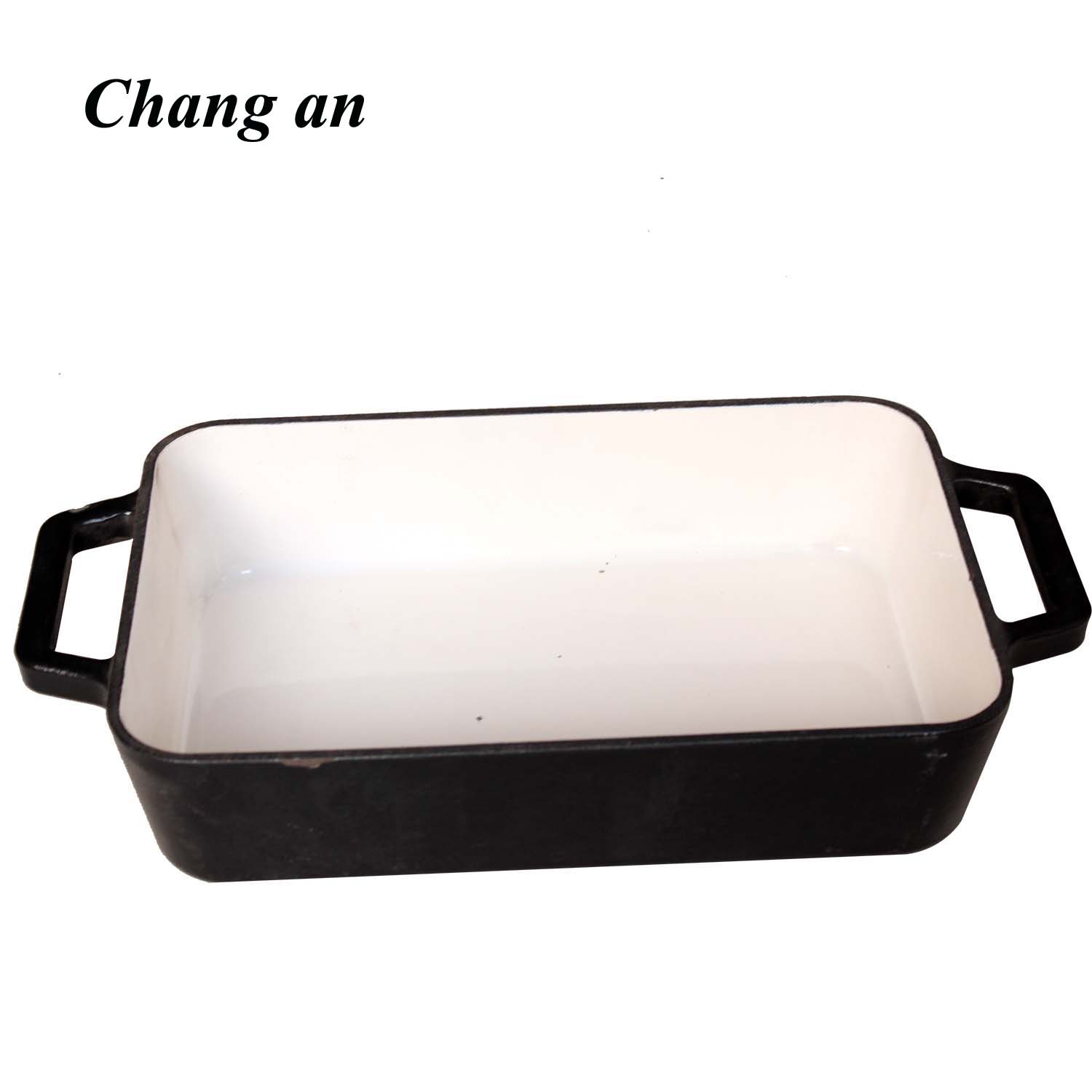 Cast iron enamel rectangular pan