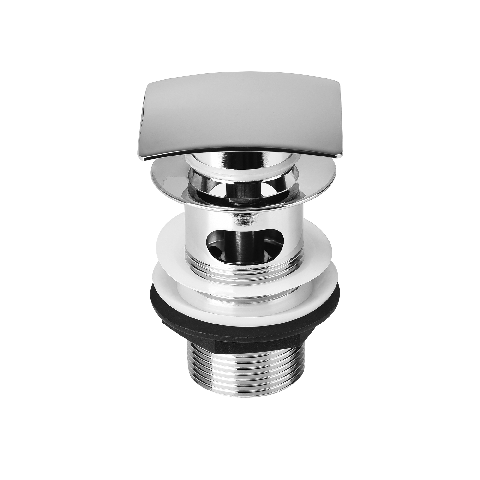 DOZ top seller G1-1/4 chrome brass square sprung basin waste EN274