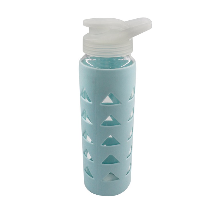 borciliate glass water bottle with silicone