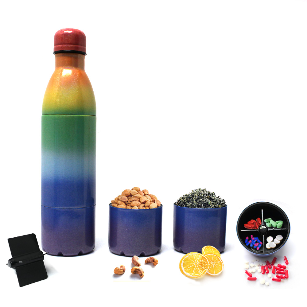 multifunction three section stainless steel cola bottle