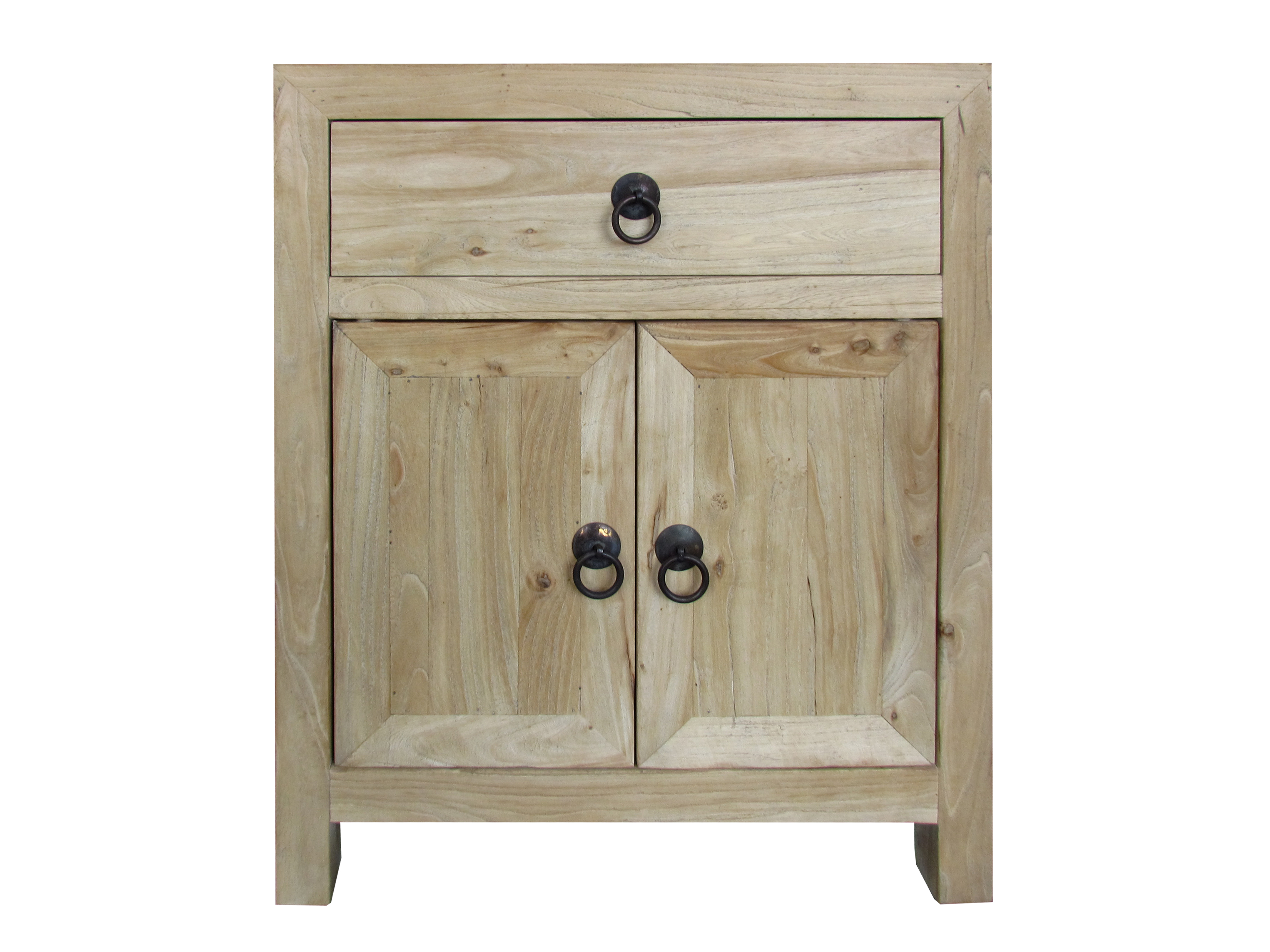 old elm small bed beside cabinet