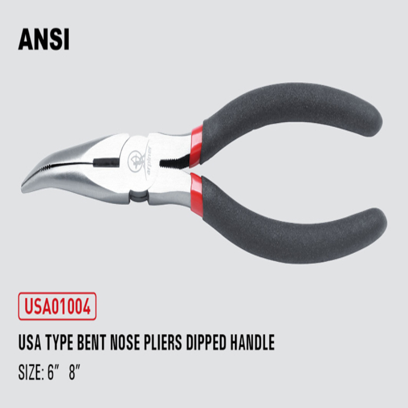 Usa Type Bent Nose Pliers Dipped Handle