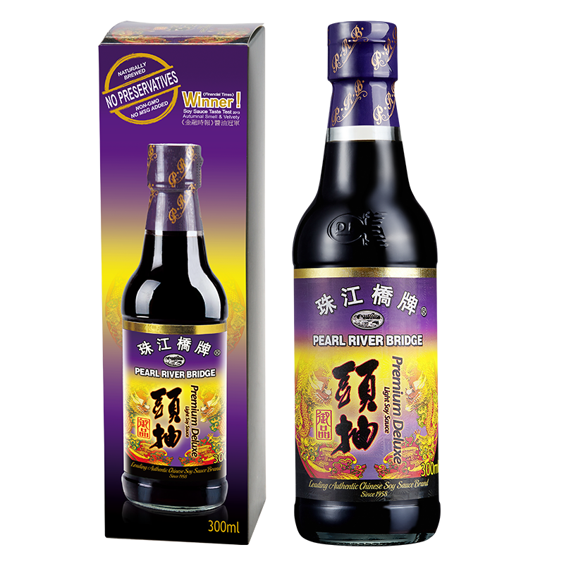 Pearl River Bridge Premium Deluxe Light Soy Sauce 300mL [Dipping/Steam/Stew/Marinade/Dressing]
