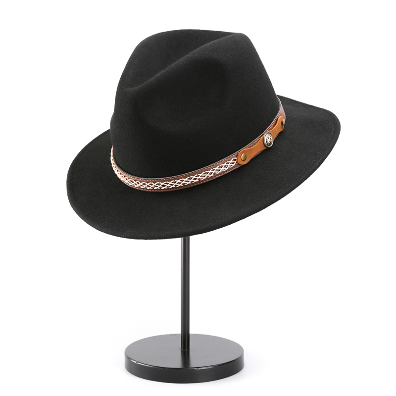 Unisex PU Band Fedora Hat