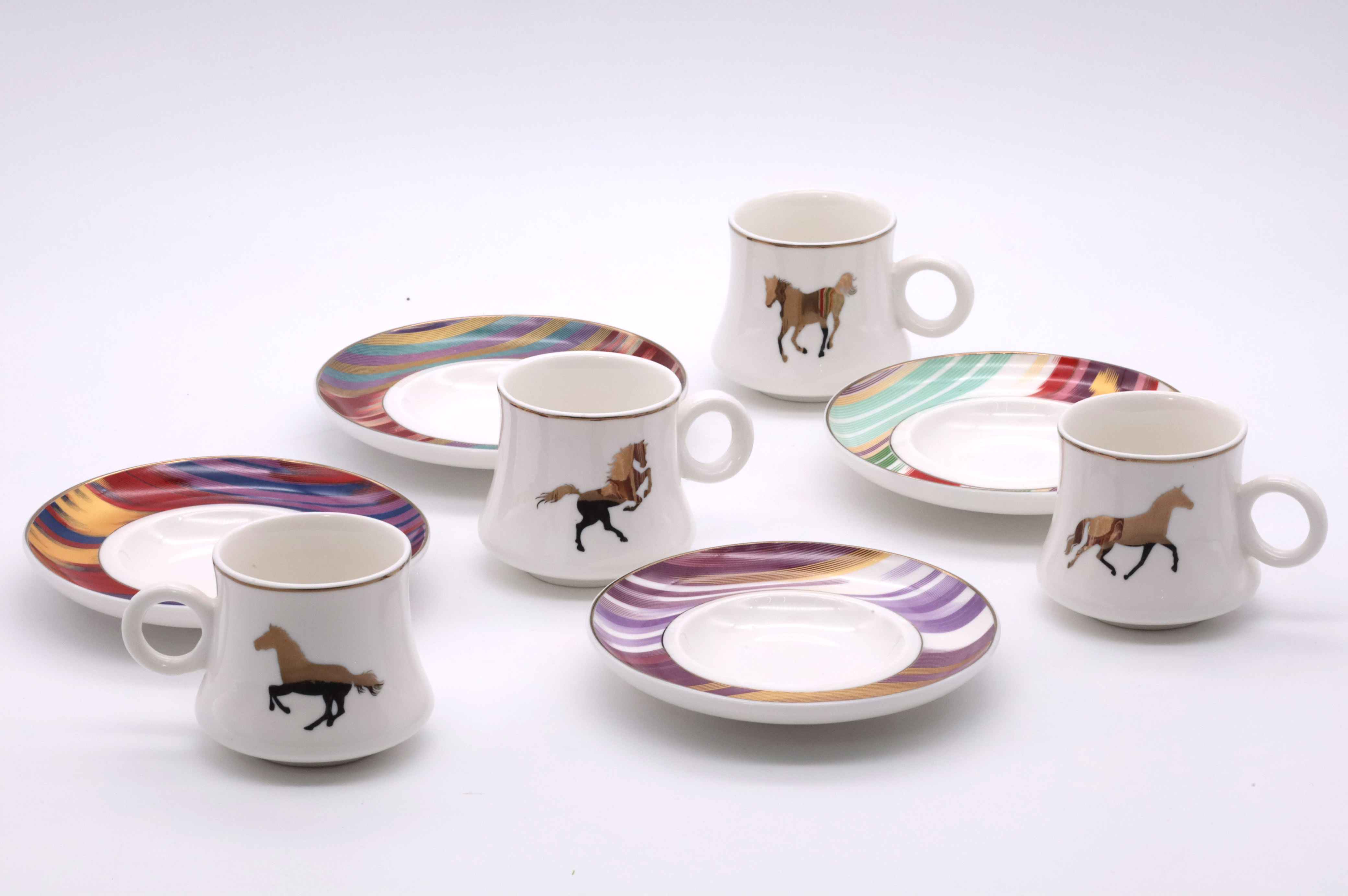 ZH-1950 silk road ceramic coffee cup and saucer 100cc