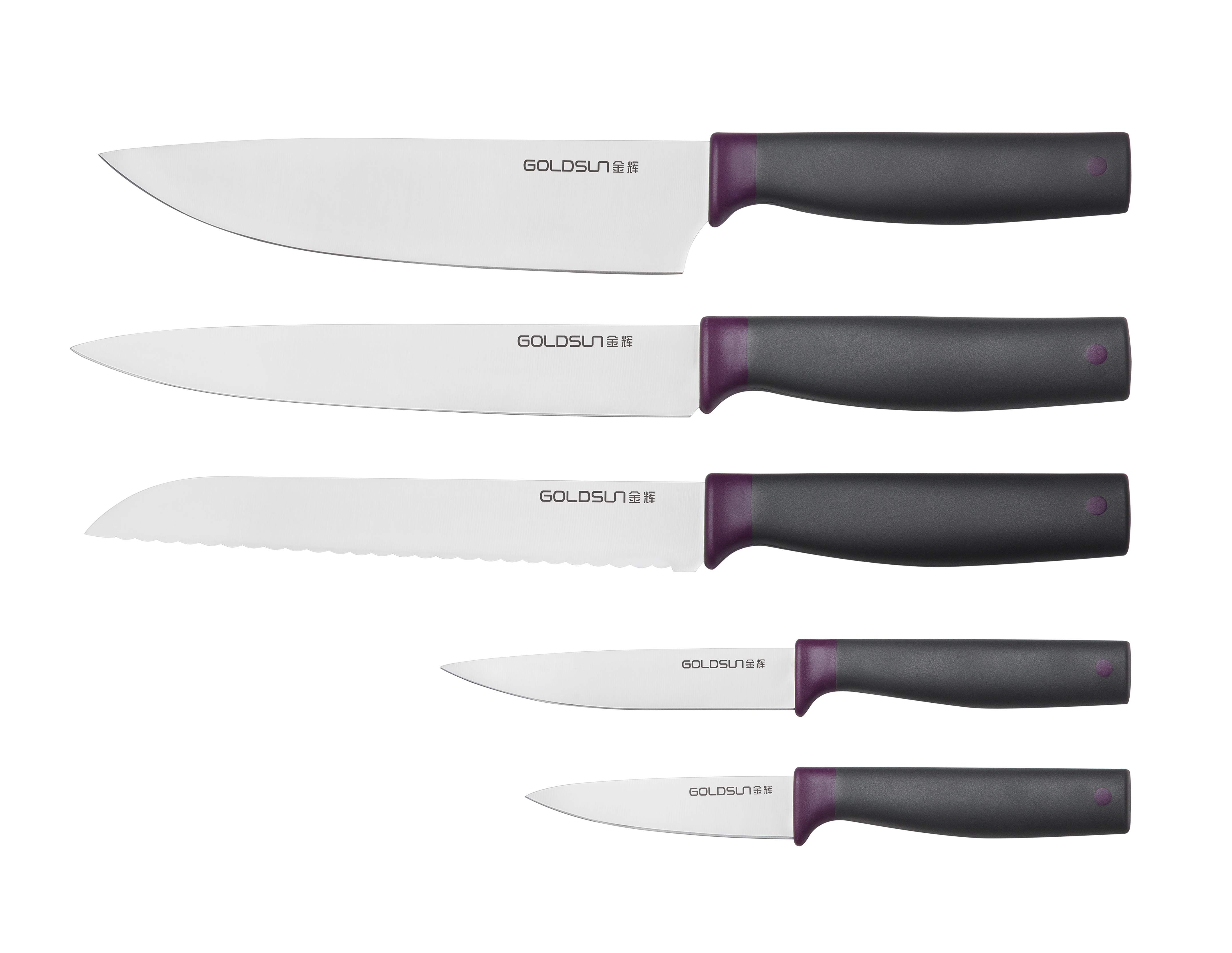 L45 PP handle chef's knife, santoku knife, slicing knife, bread knife, steak knife，utility knife, paring knife
