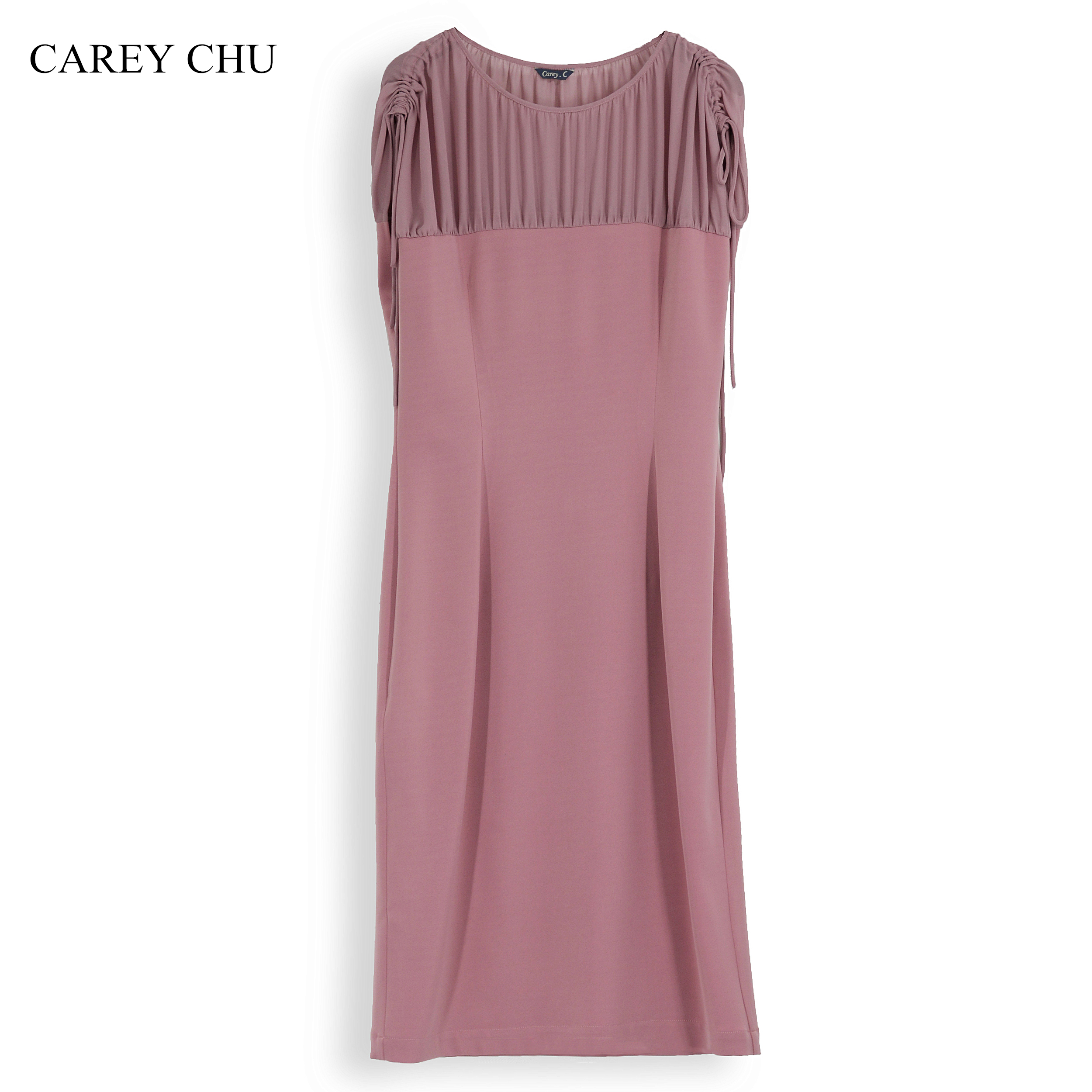 Ladies' sleeveless half chiffon dress